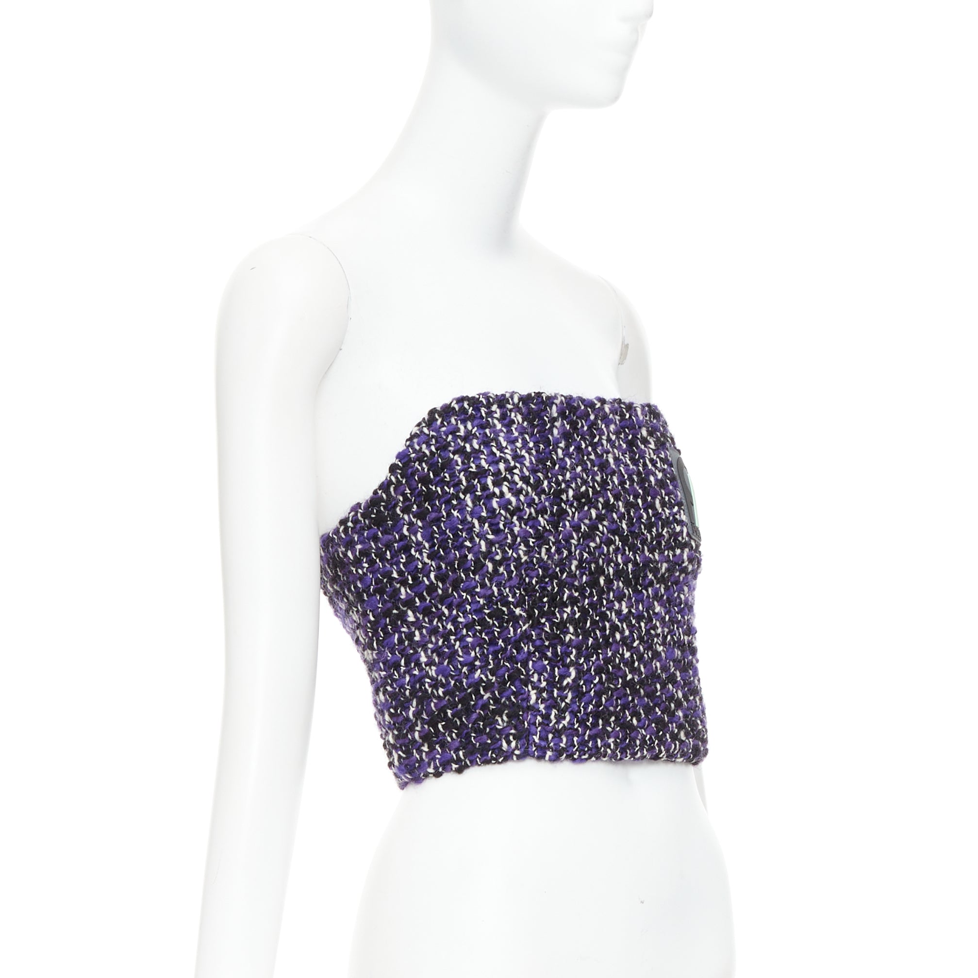 Prada Tweed Rubber Bustier - Image 6