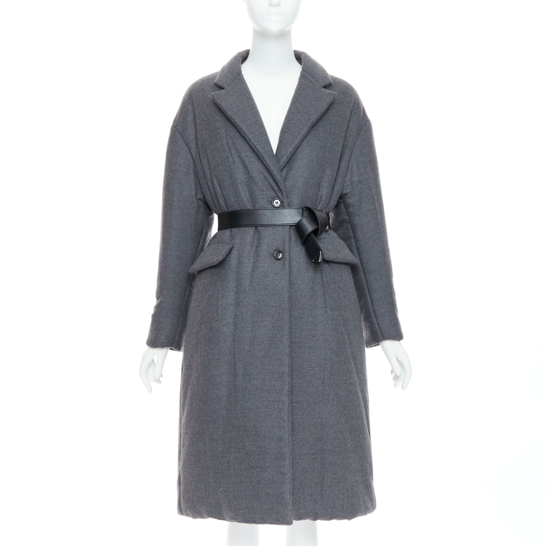 Prada Cashmere belt padded coat