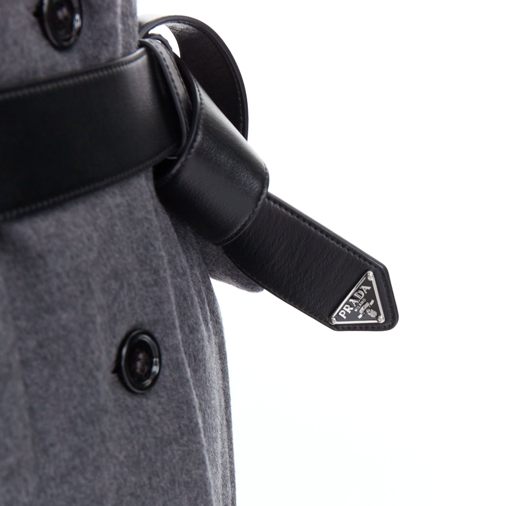Prada Cashmere belt padded coat - Back view