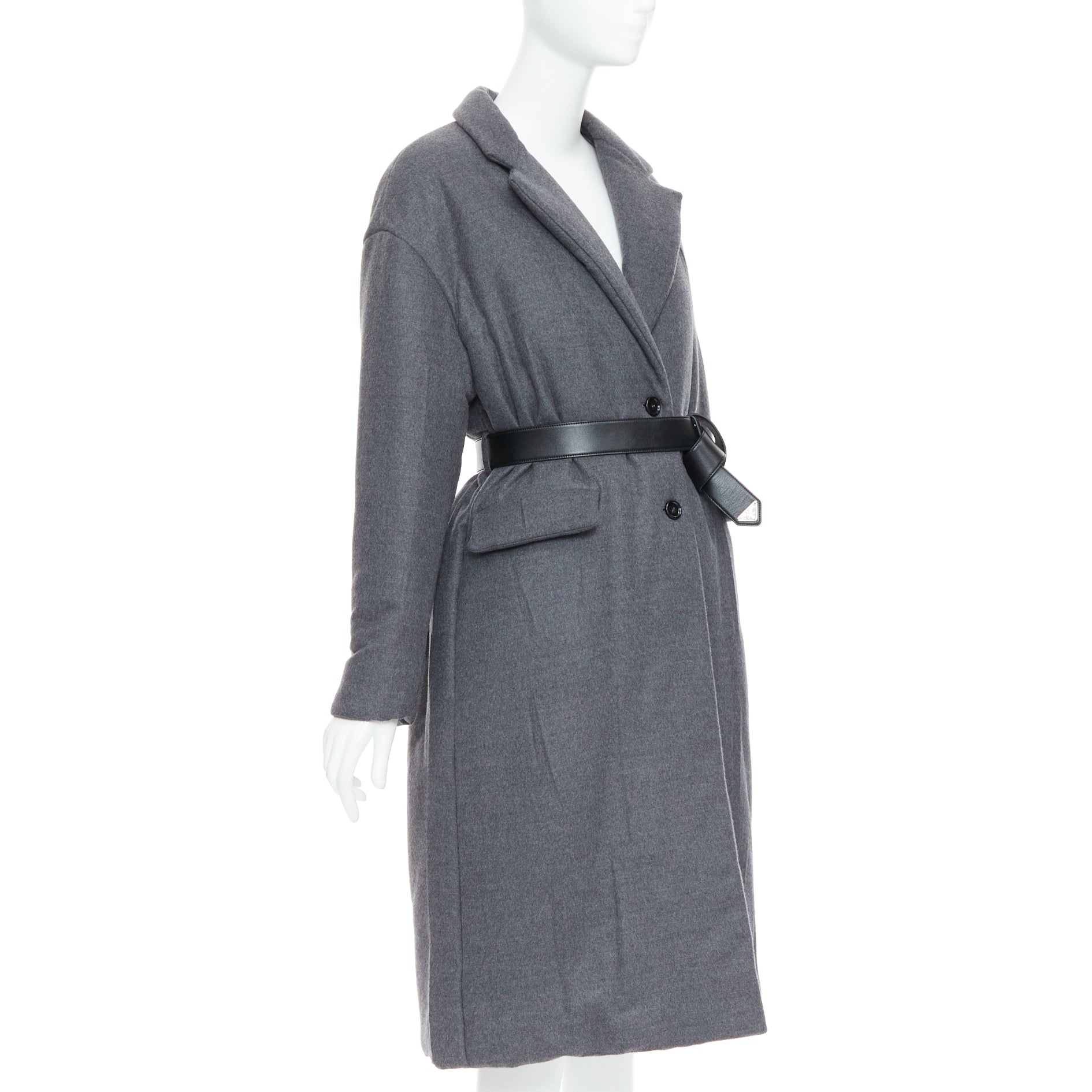 Prada Cashmere belt padded coat - 4