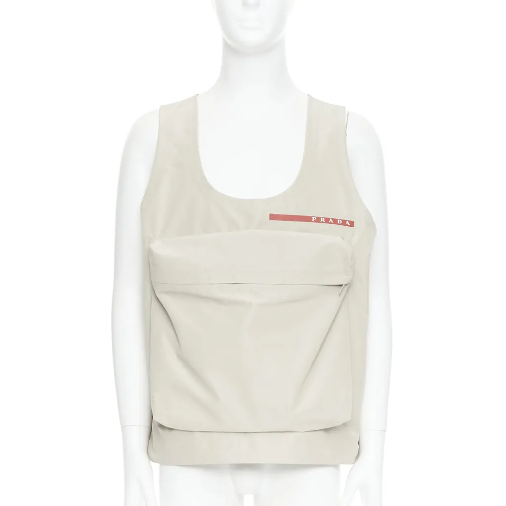 Prada LR-MX019 Beige Polyamide Very good - Front View