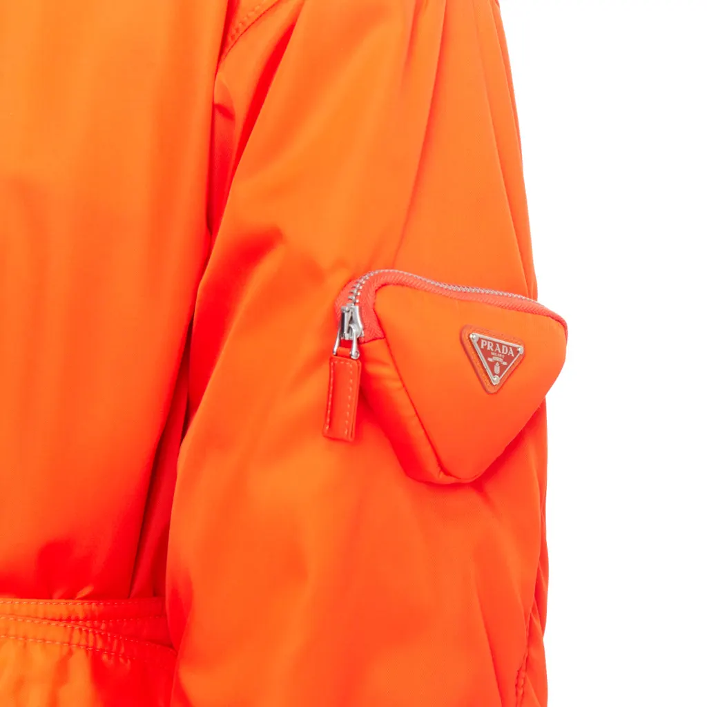 Prada Orange Bomber Coat Orange Polyamide Never worn, with tag - Back View