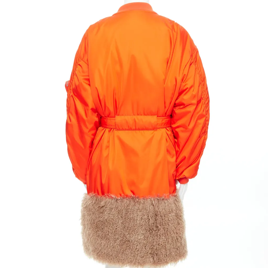 Prada Orange Bomber Coat Orange Polyamide Never worn, with tag - Box View