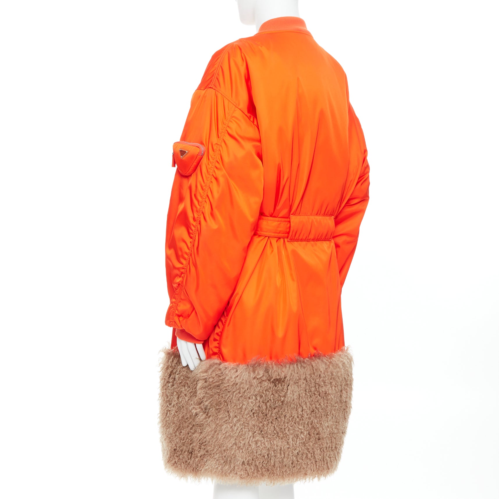 Prada Orange Bomber Coat - Detail 1