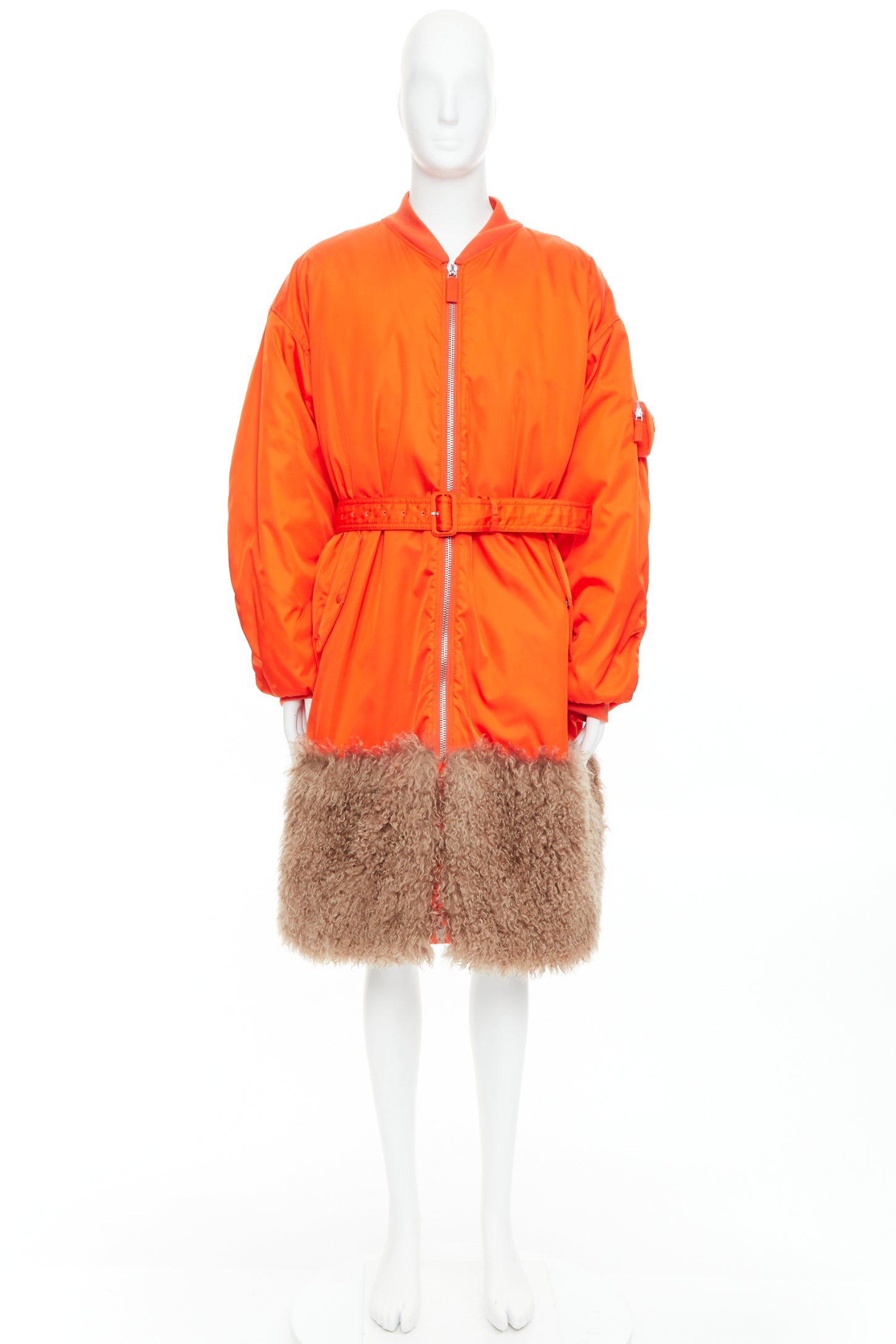 Prada Orange Bomber Coat - Image 11