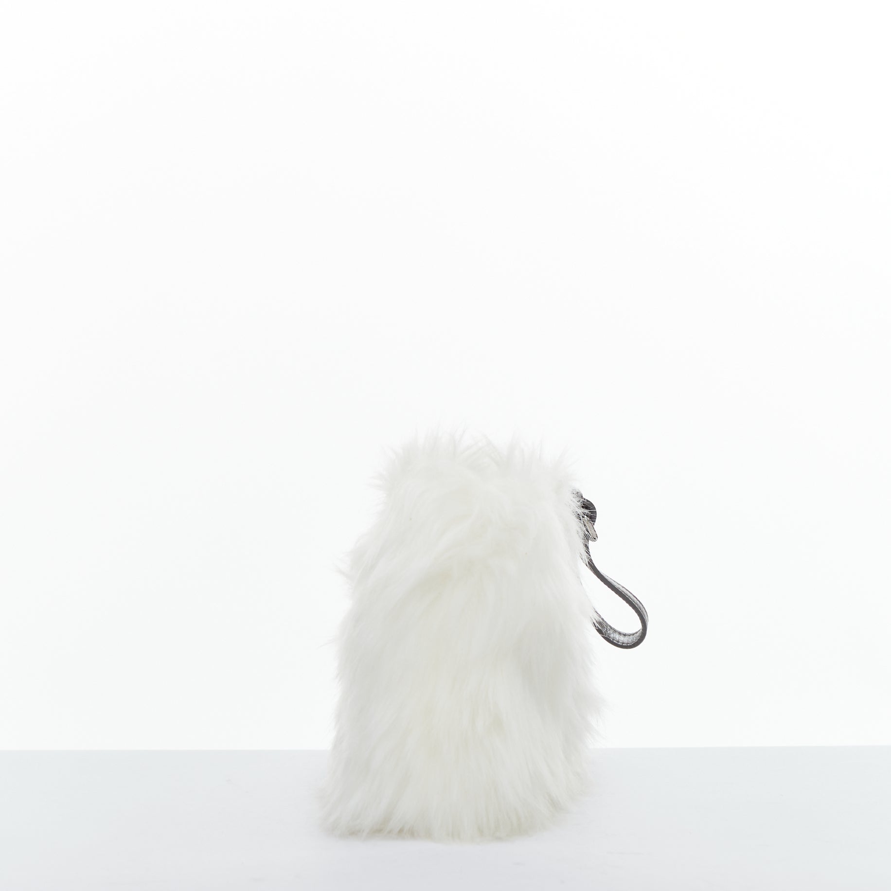Prada White Fur Wristlet Bag - 4