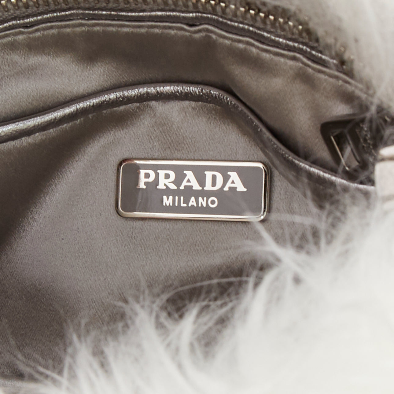 Prada White Fur Wristlet Bag - Image 13