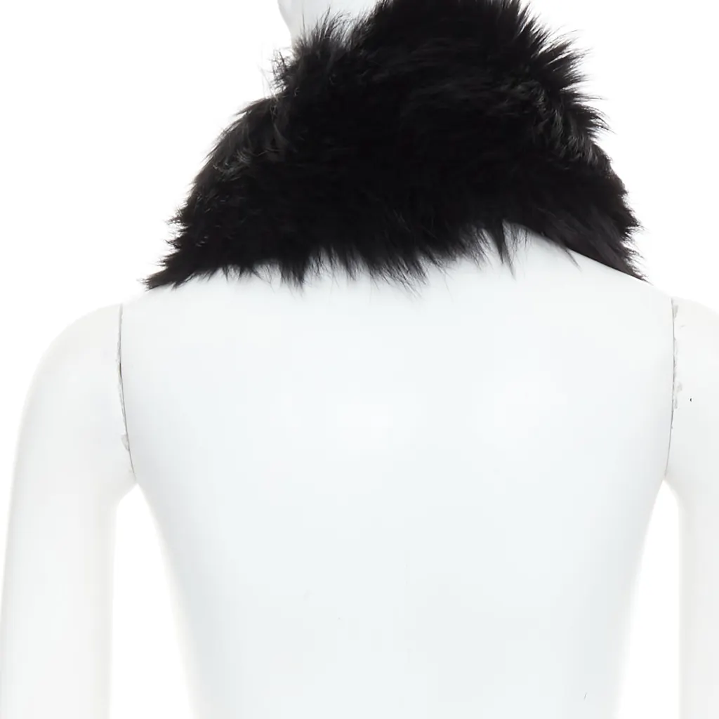 Louis Vuitton Graffiti Collar Scarf Black Fur Very good - Box View