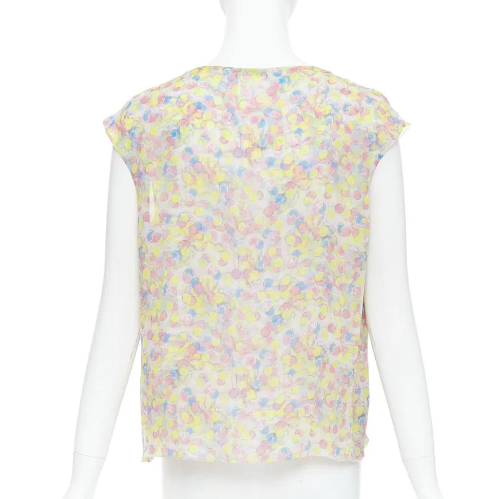 Chanel Pastel CC Ruffle Blouse MultiColor Silk Very good - Box View