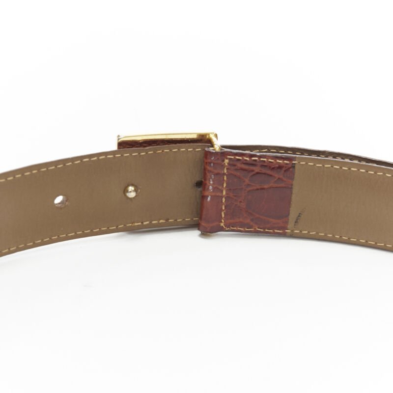 Oscar De La Renta Stamped mock croc belt - Detail 1