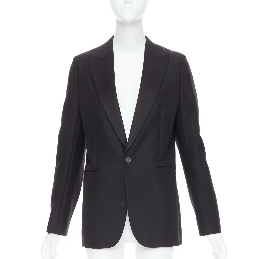 Dior Black Tuxedo Jacket Black Wool Very good - Front View