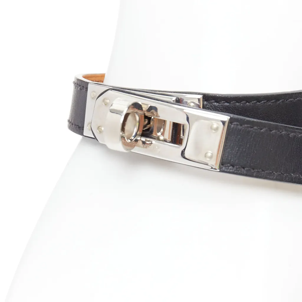 Hermès Kelly Double Tour bracelet Black Leather Very good - Back View