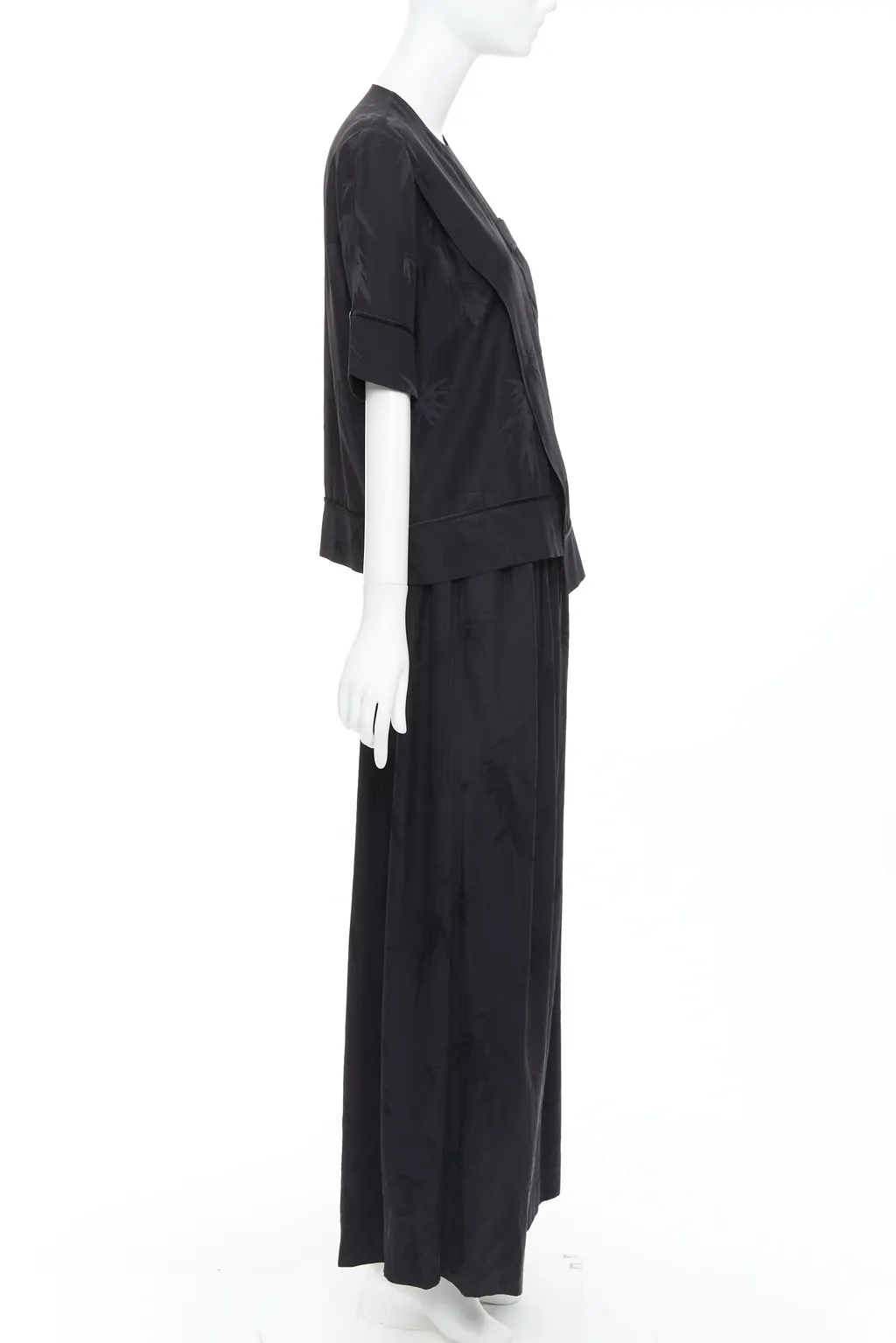 Ms Min Bamboo Brocade Set Black Silk Very good - Model View