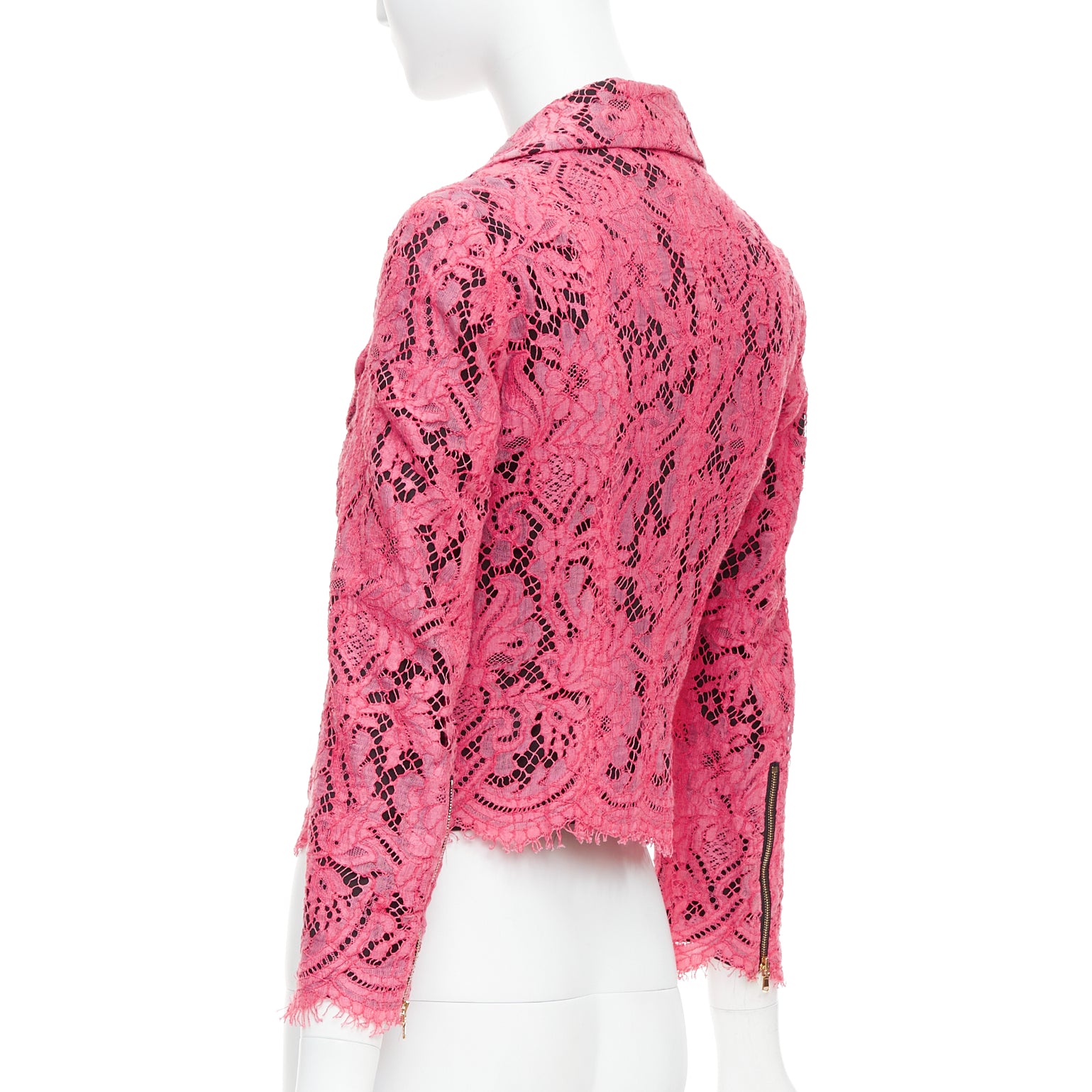 Msgm Pink Biker Jacket - Detail 2