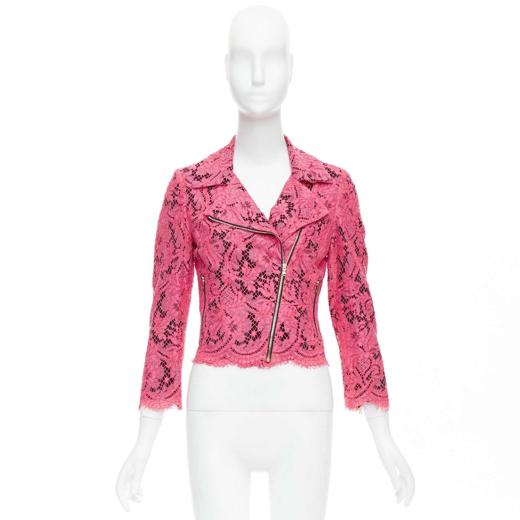 Msgm Pink Biker Jacket - Image 12