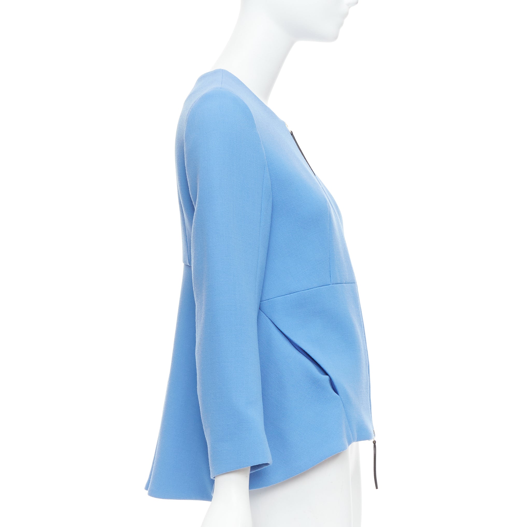 Marni Blue Peplum Coat - Side view