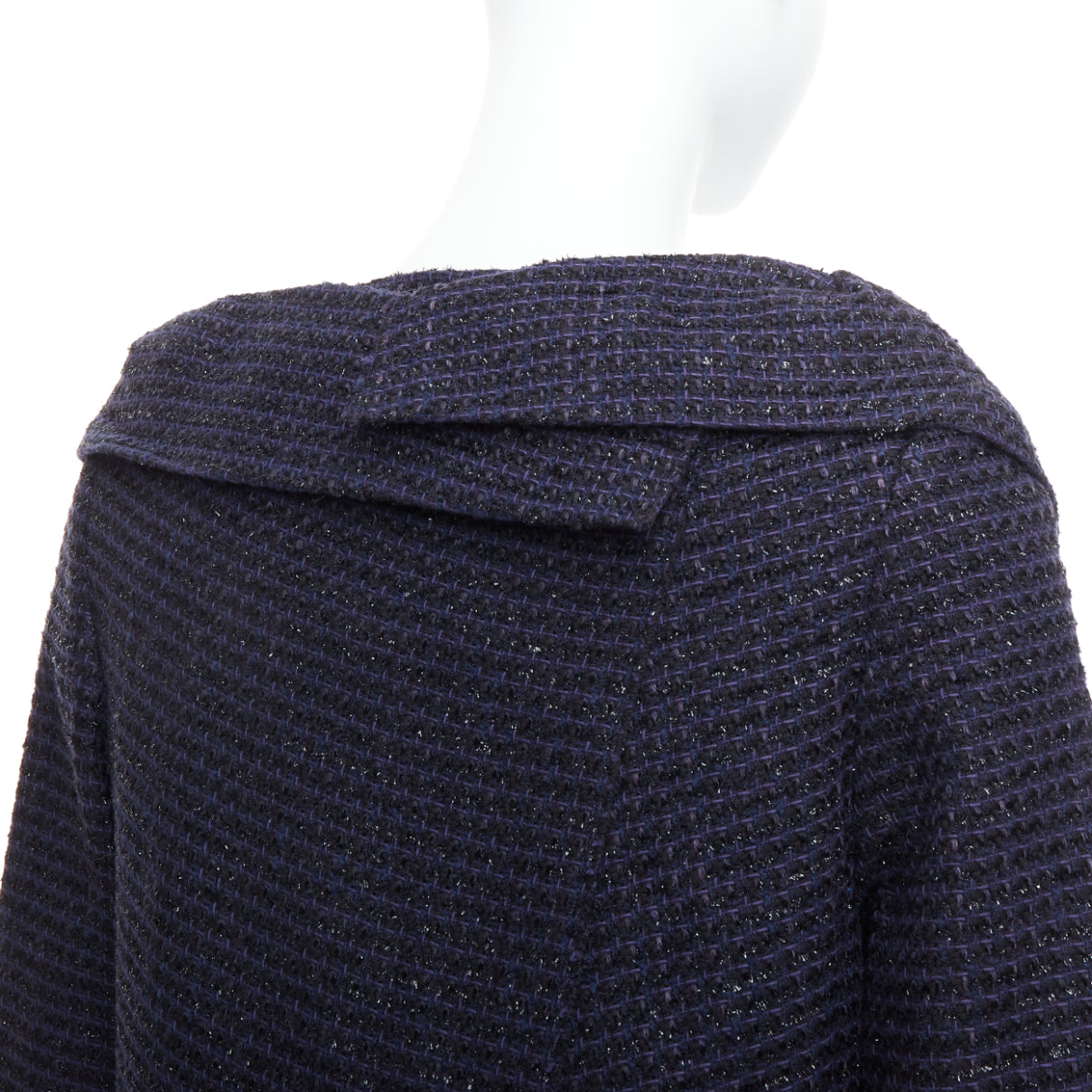 Roland Mouret Navy Tweed Coat - Image 10