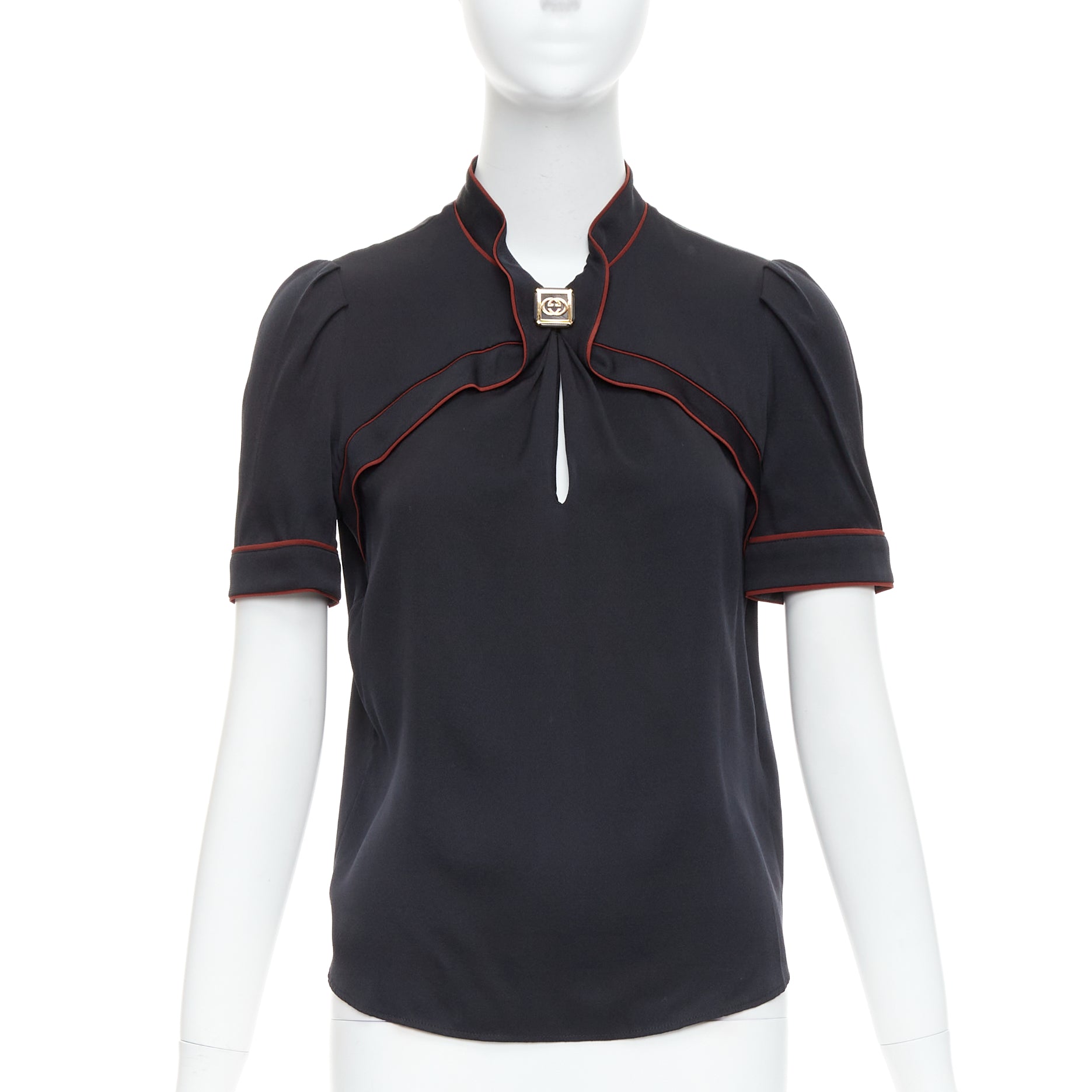 Gucci Silk GG Charm Top