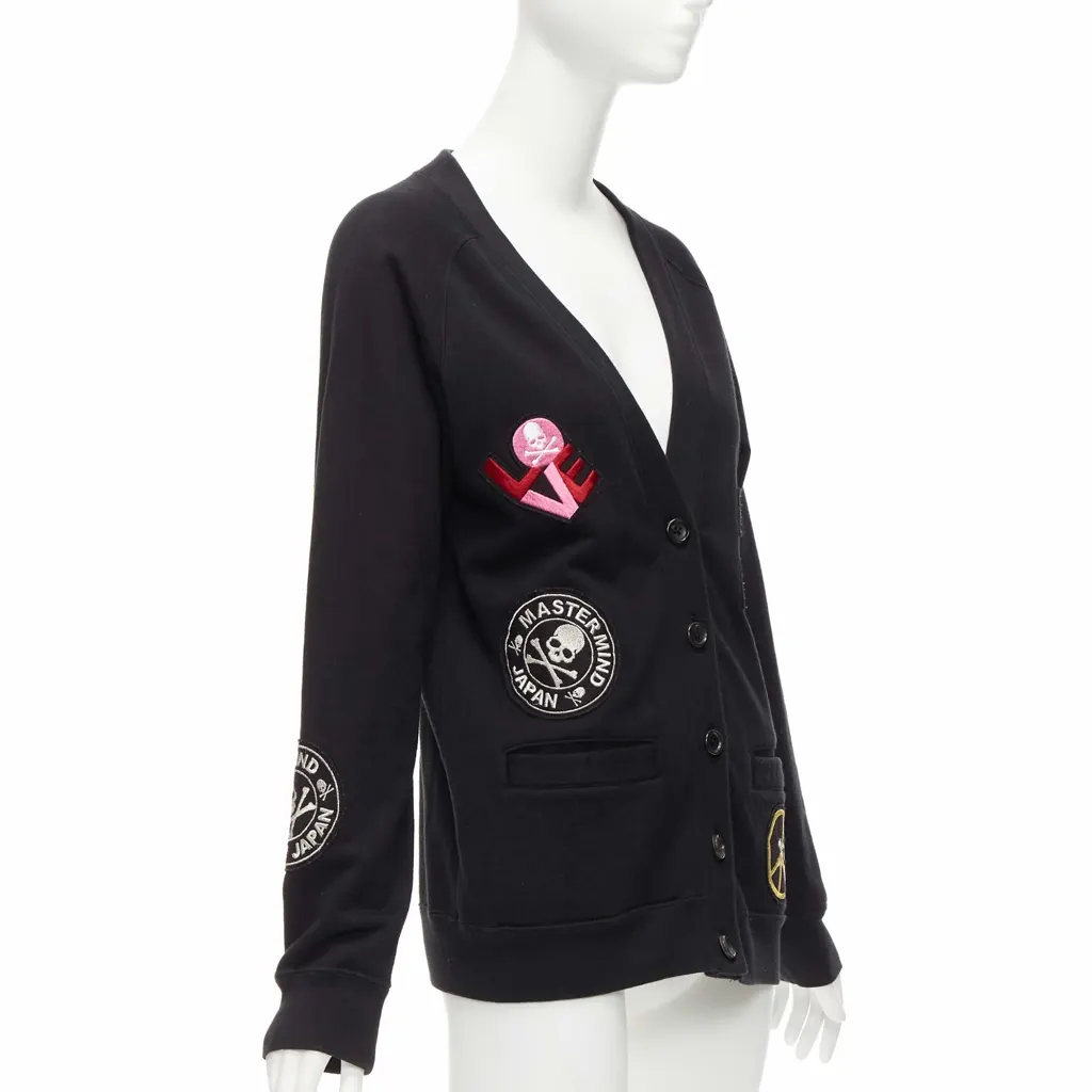 Mastermind Japan Skull Patch Cardigan Black Cotton Never worn - Model View