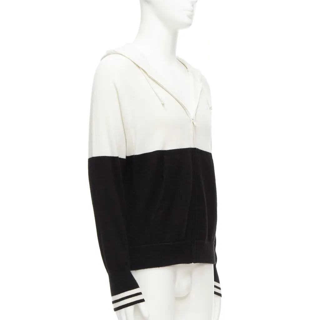 Loro Piana Logo Embroidery Hoodie Black Cashmere Good - Model View