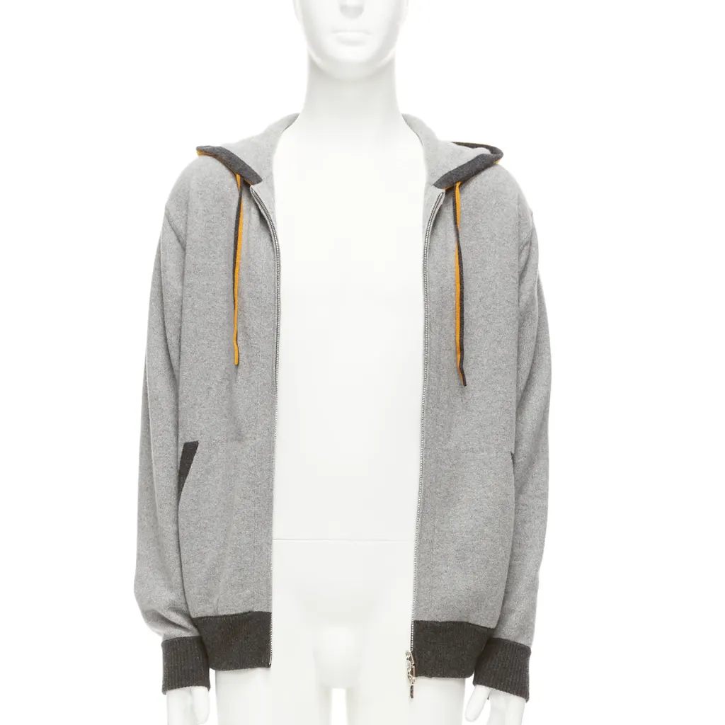 Loro Piana Tiger Print Hoodie Grey Cashmere Never worn - Back View