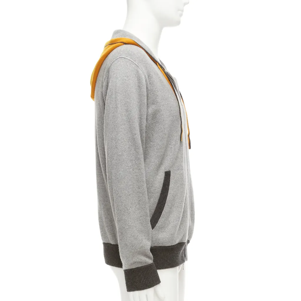 Loro Piana Tiger Print Hoodie Grey Cashmere Never worn - Box View