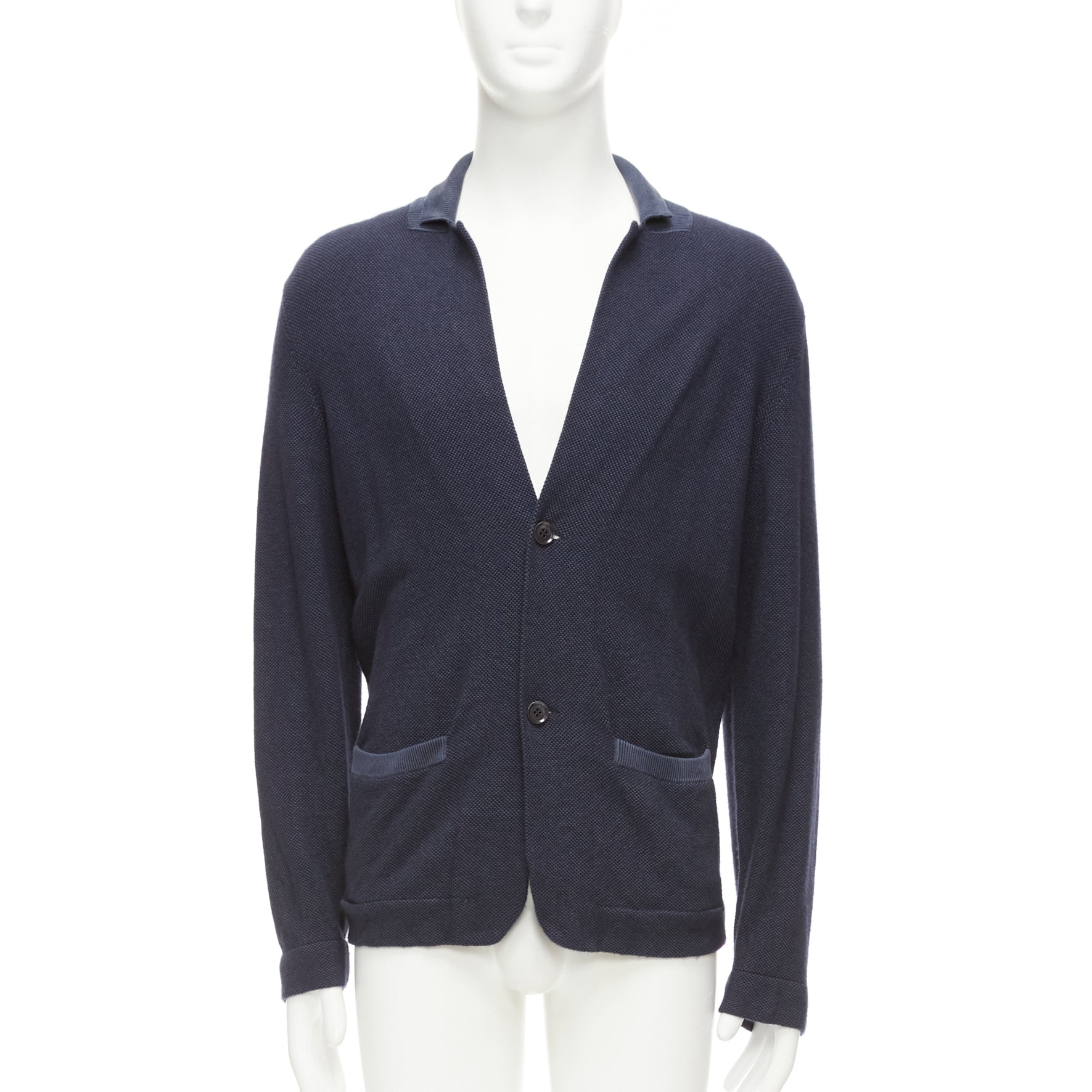Loro Piana Navy Cashmere Cardigan