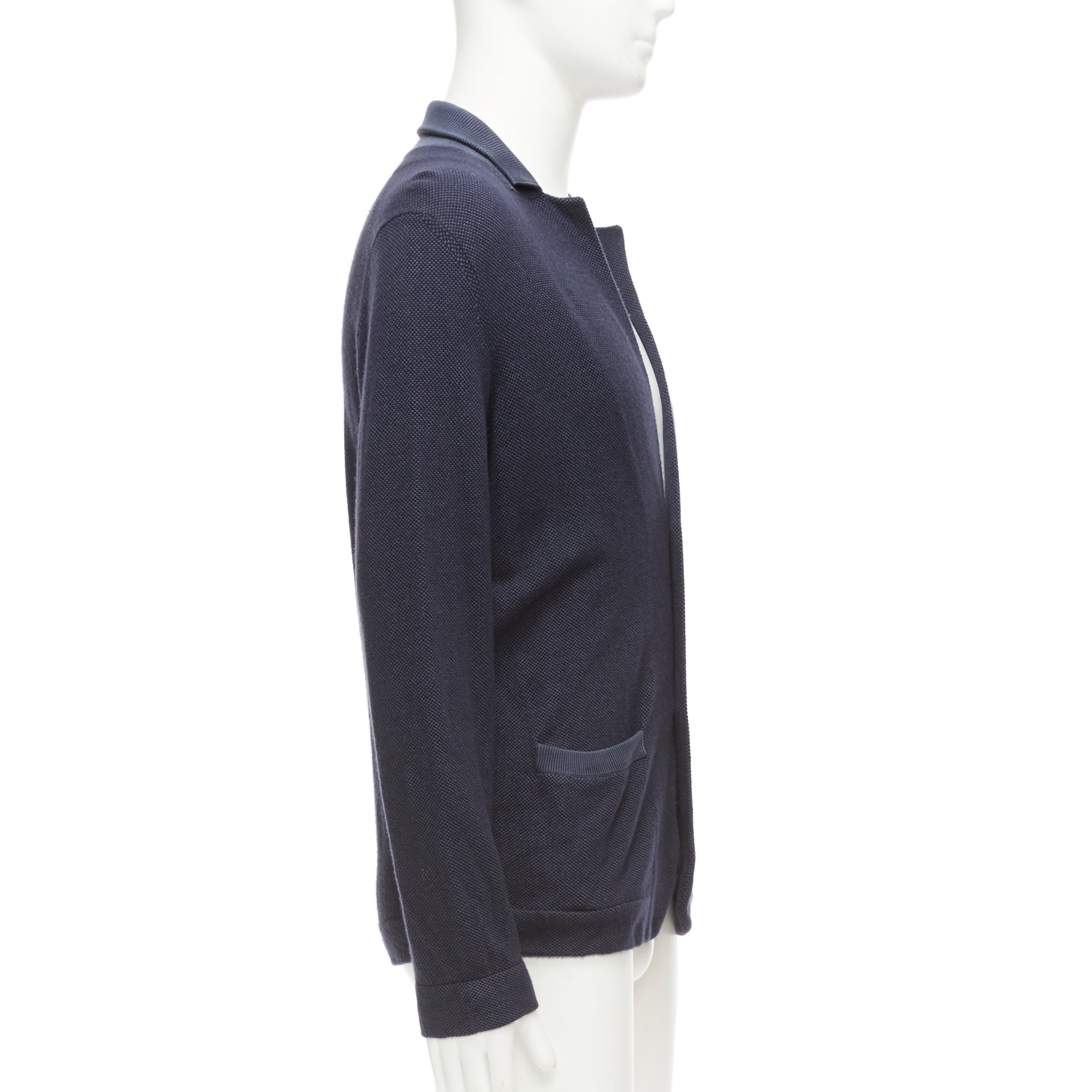 Loro Piana Navy Cashmere Cardigan - Side view
