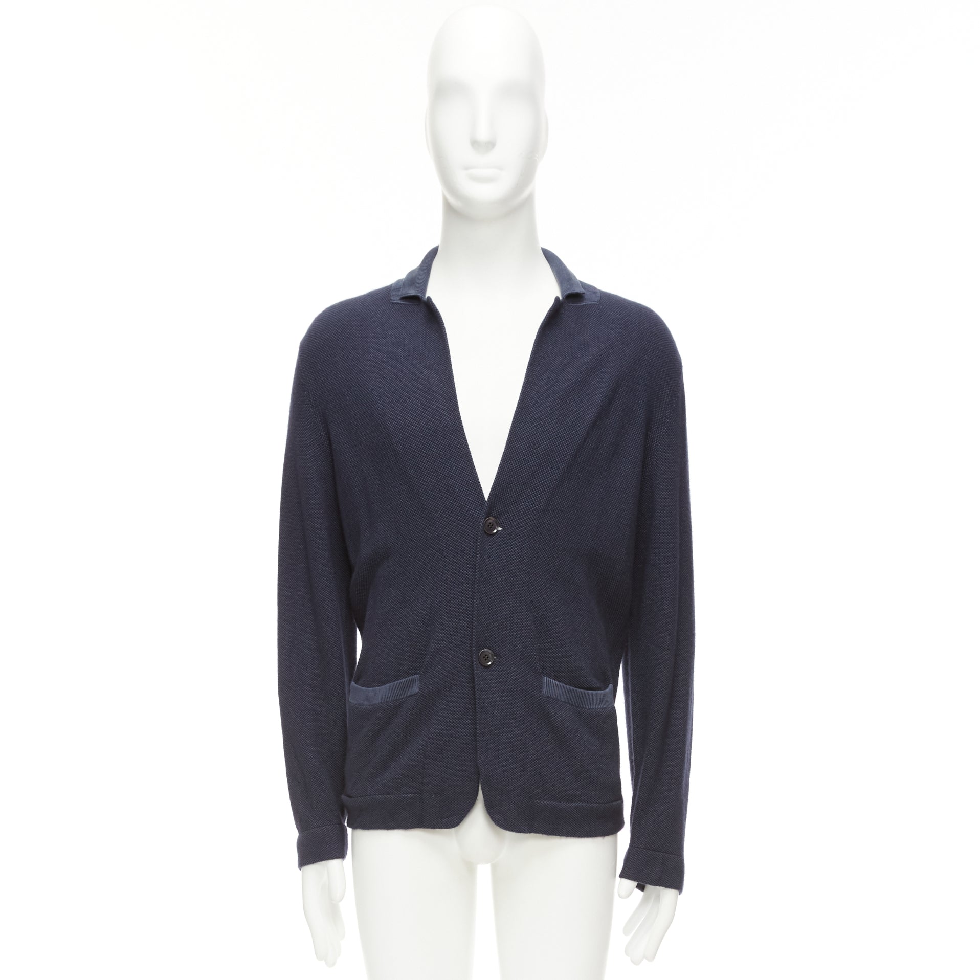 Loro Piana Navy Cashmere Cardigan - Image 12