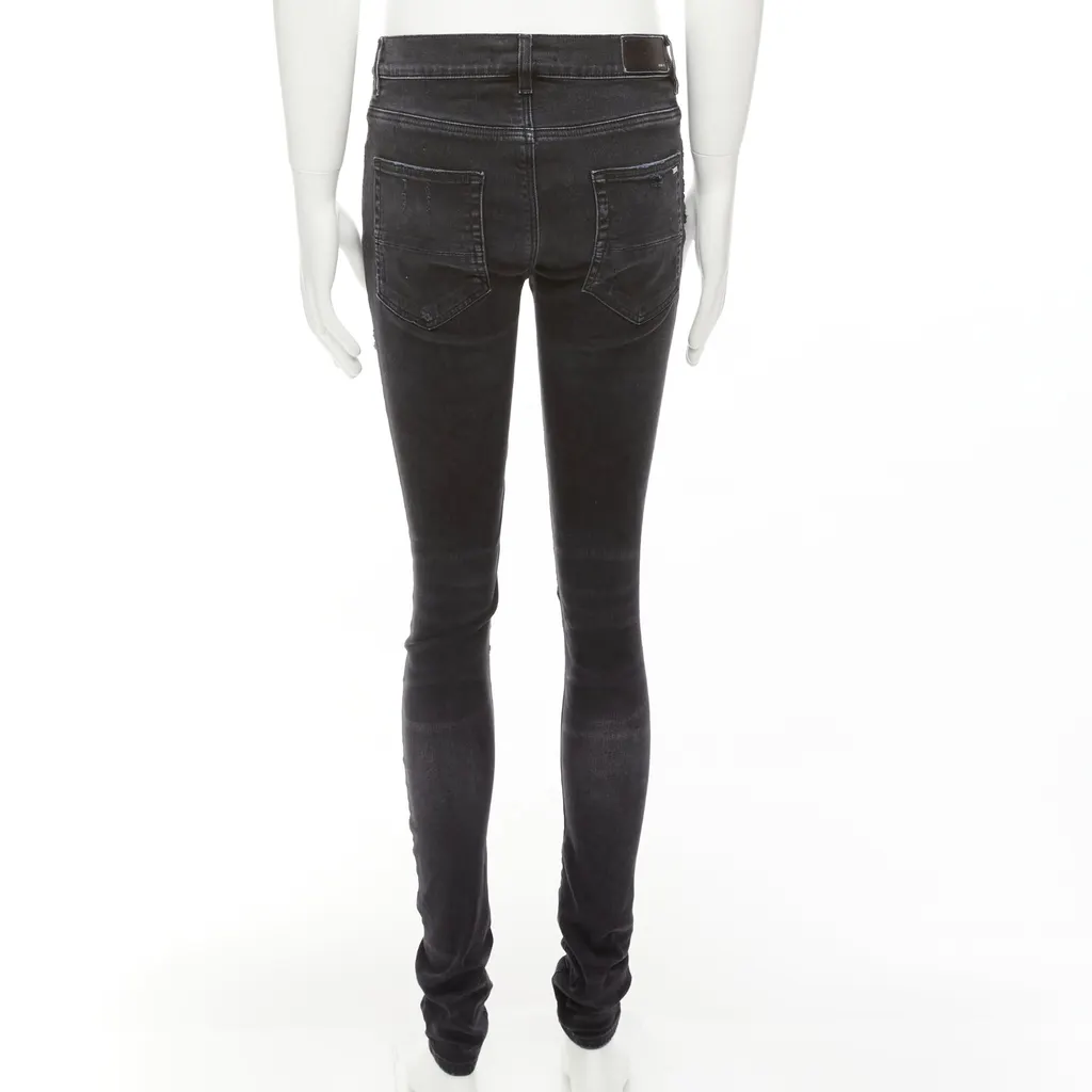 Amiri Charcoal Distressed Jeans Black Cotton Very good - Box View