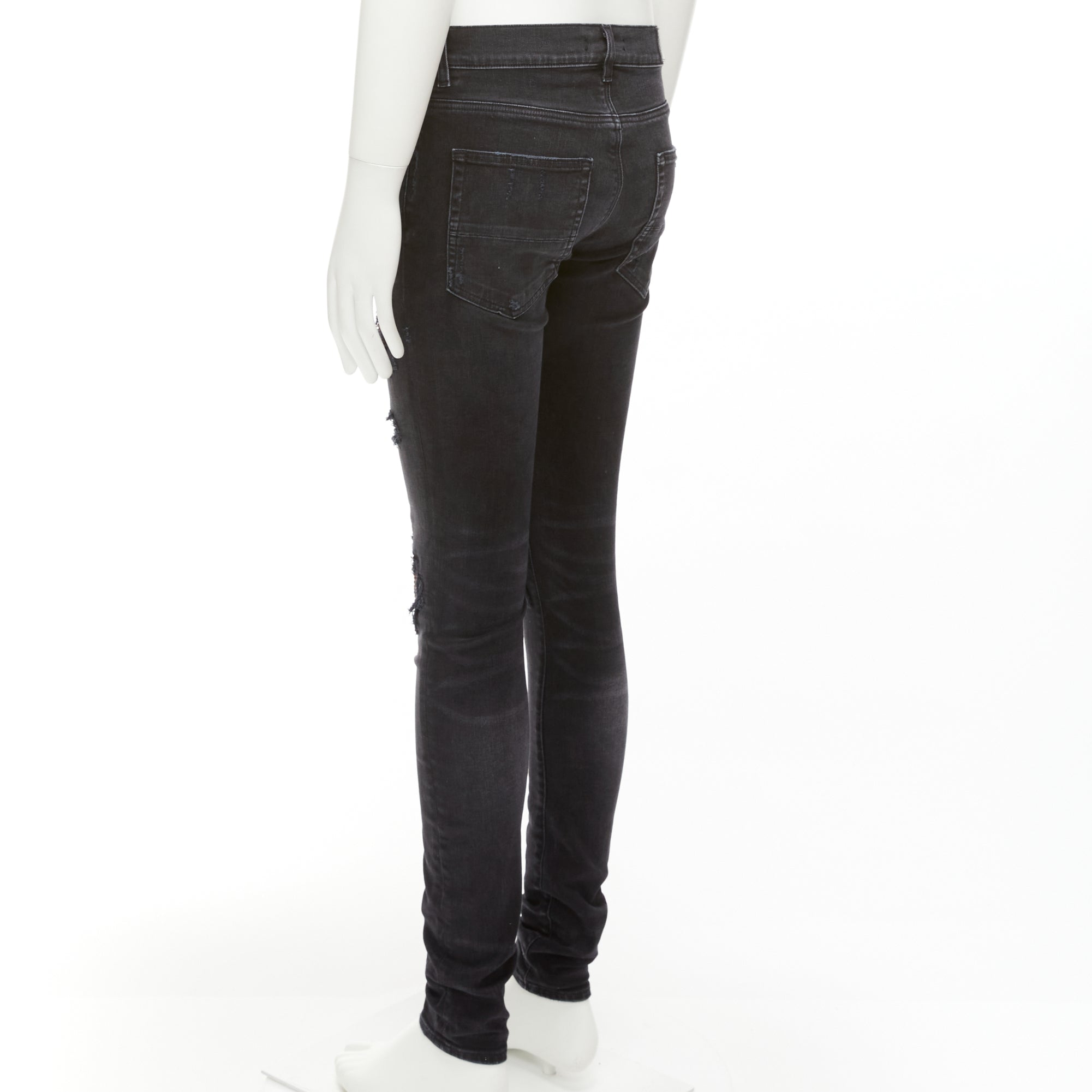 Amiri Charcoal Distressed Jeans - Detail 1