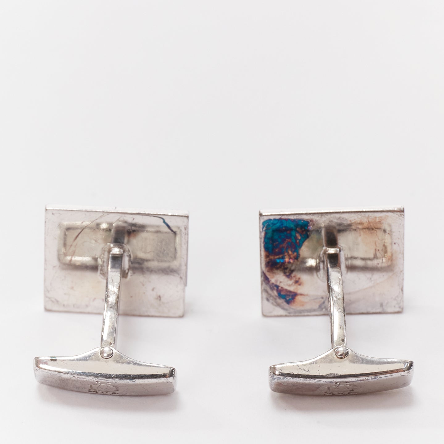 Alfred Dunhill Blue Glitter Cufflinks - Back view