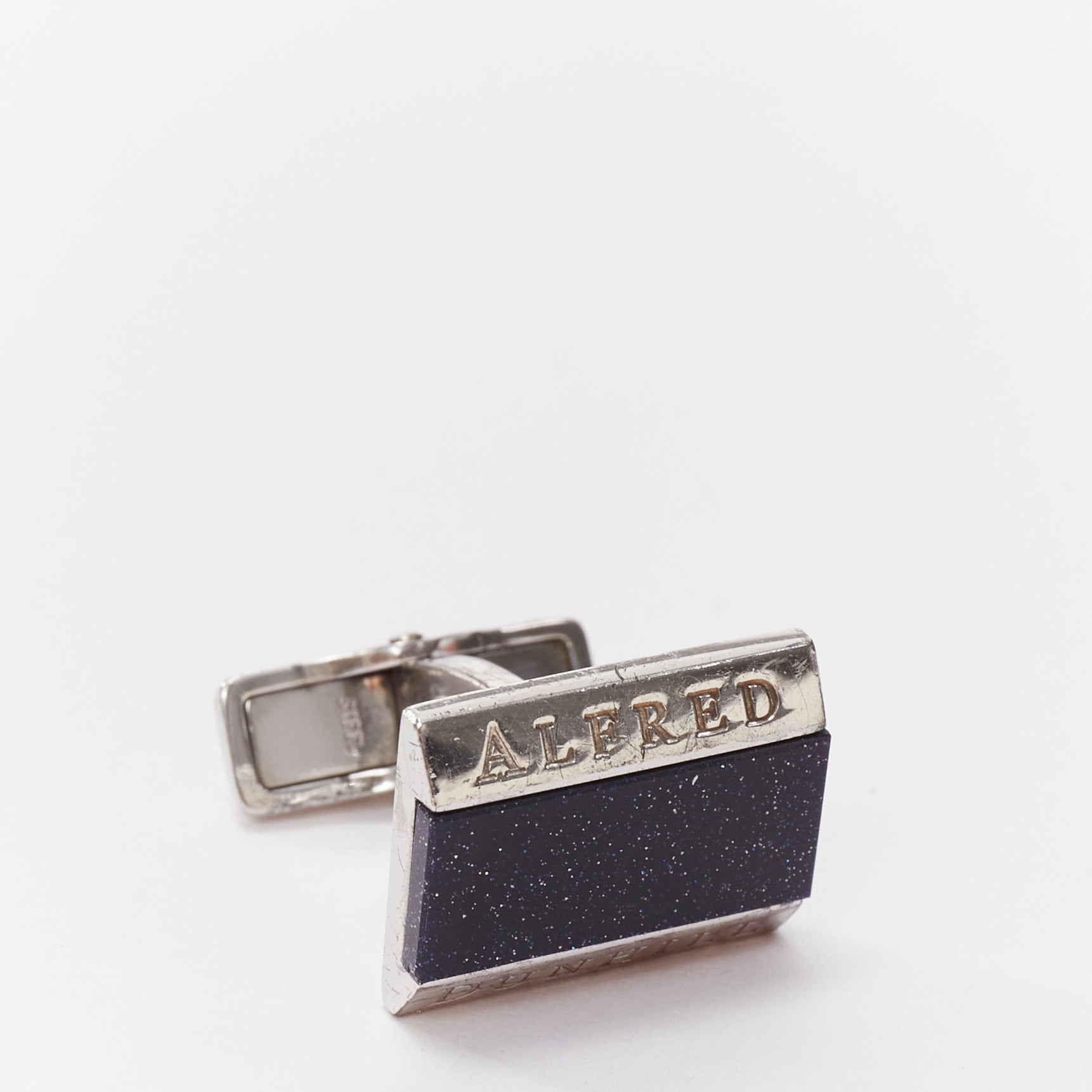 Alfred Dunhill Blue Glitter Cufflinks - Image 6