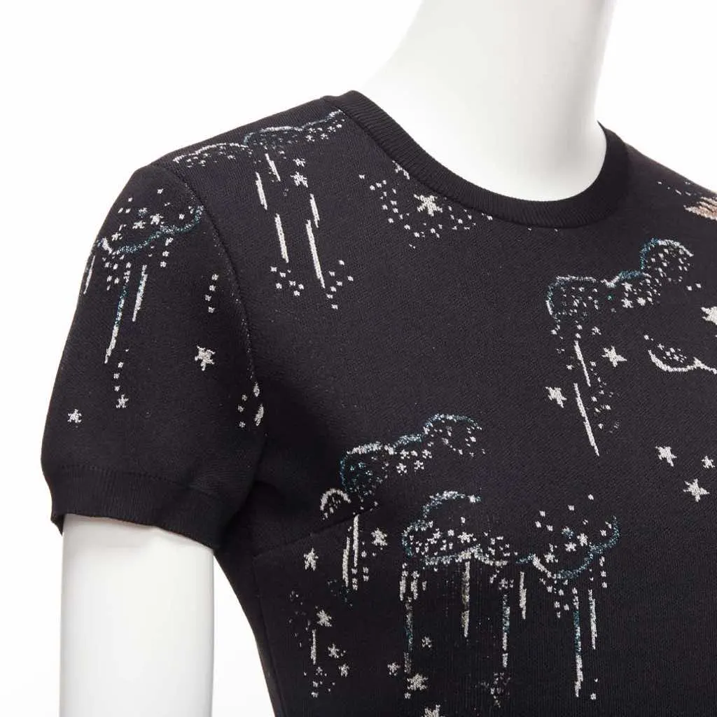 Valentino Glitter Cloud Dress Black Viscose Never worn - Back View