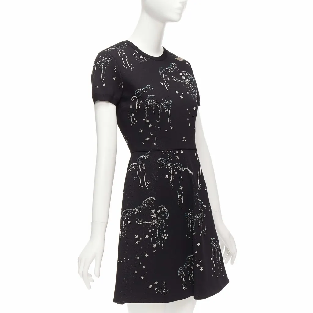Valentino Glitter Cloud Dress Black Viscose Never worn - Inside View