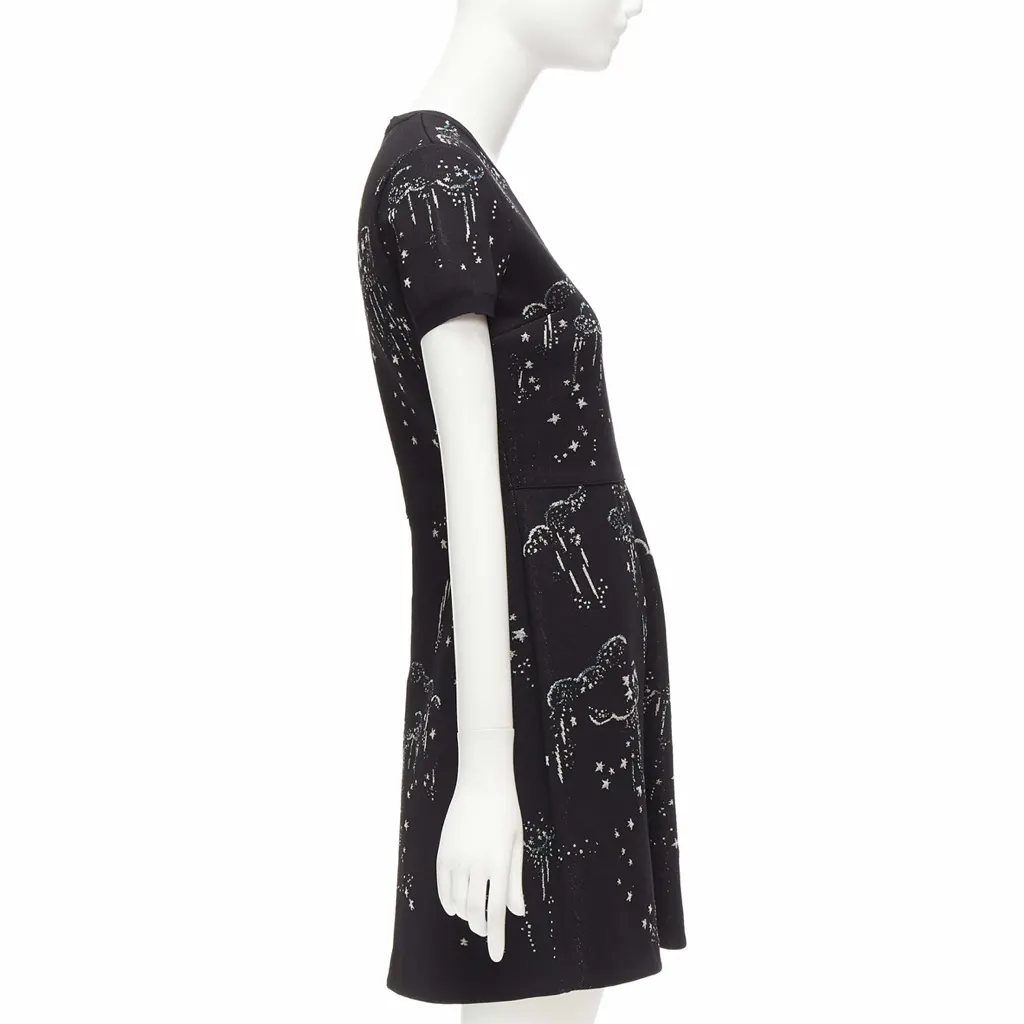 Valentino Glitter Cloud Dress Black Viscose Never worn - Model View