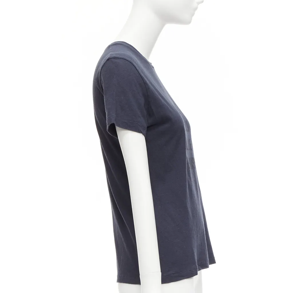 Dior Feminist Linen T-Shirt Navy Cotton Good - Model View