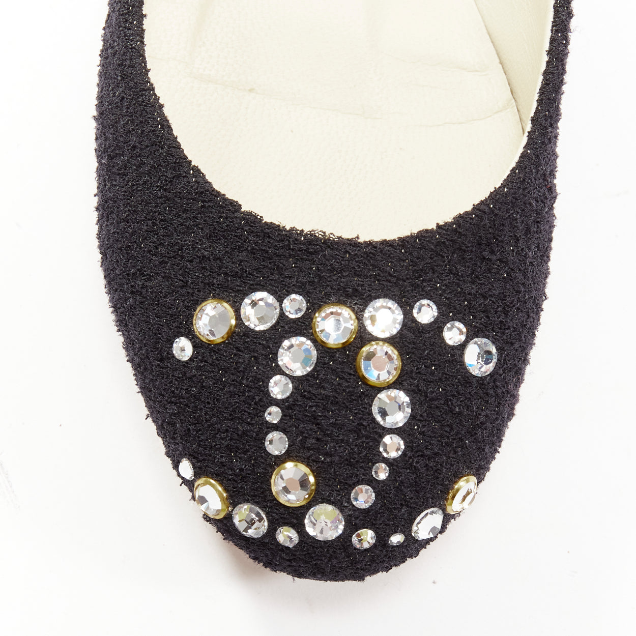 Chanel Gold Embroidery Pointy Flats - Detail 1