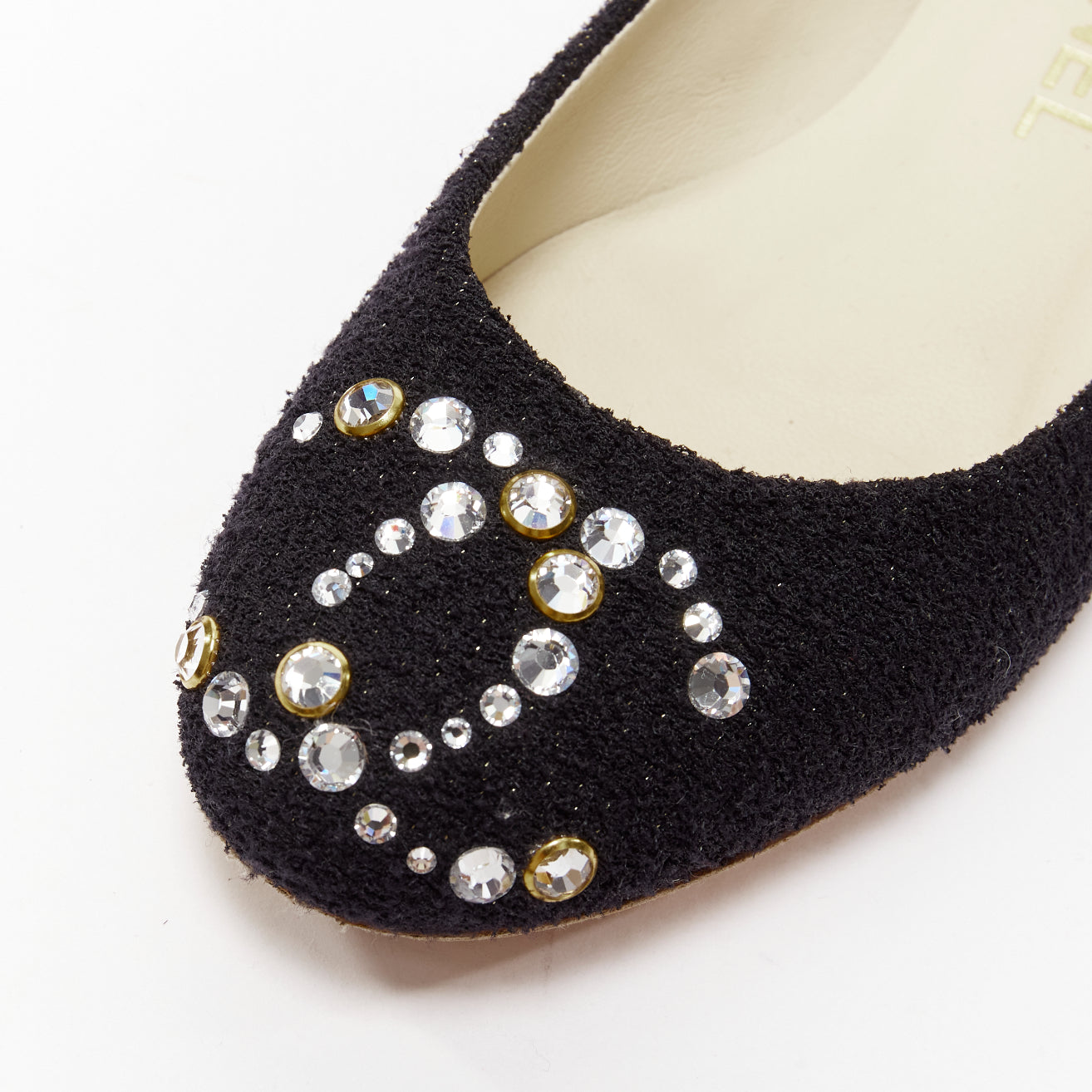 Chanel Gold Embroidery Pointy Flats - Detail 2