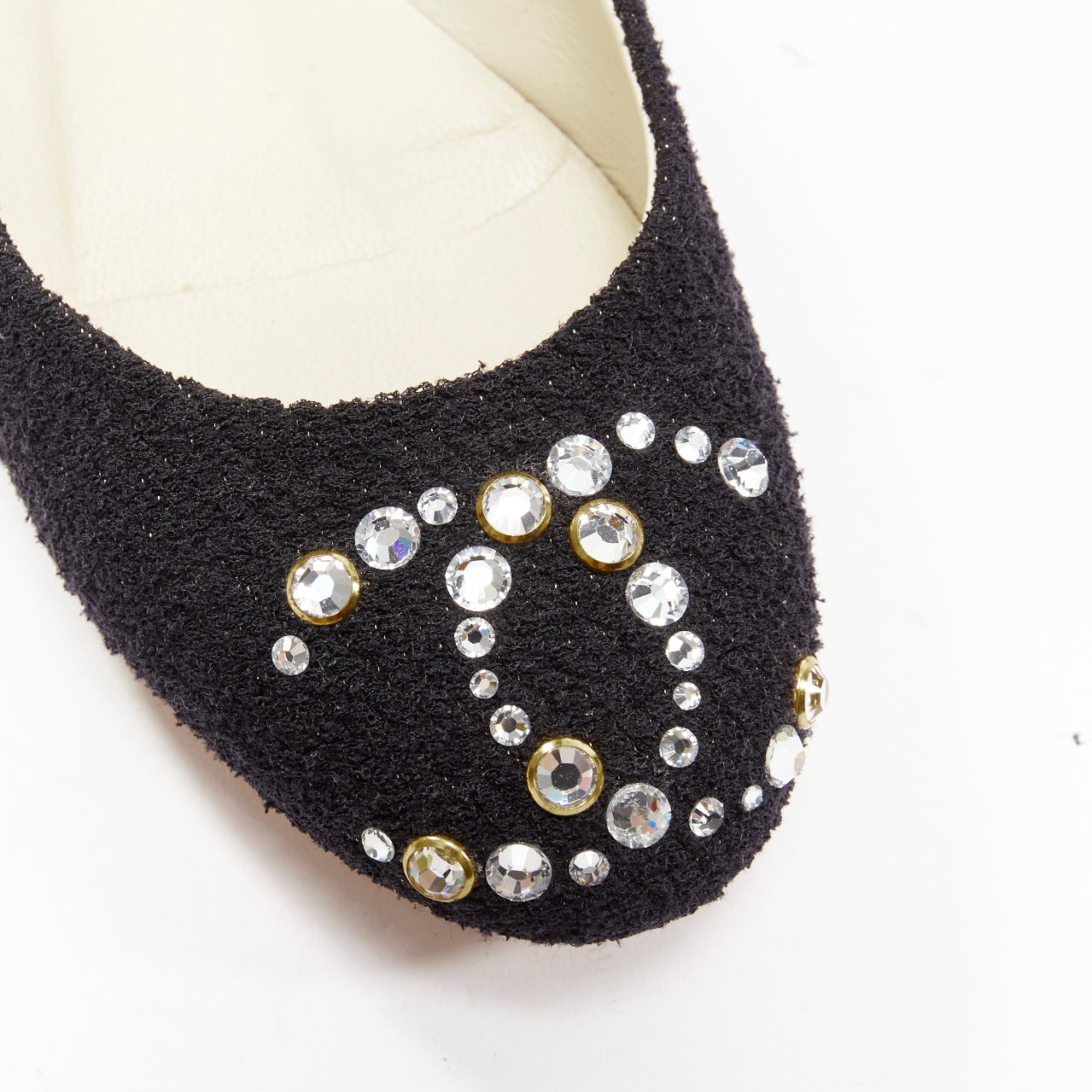 Chanel Gold Embroidery Pointy Flats - Image 10