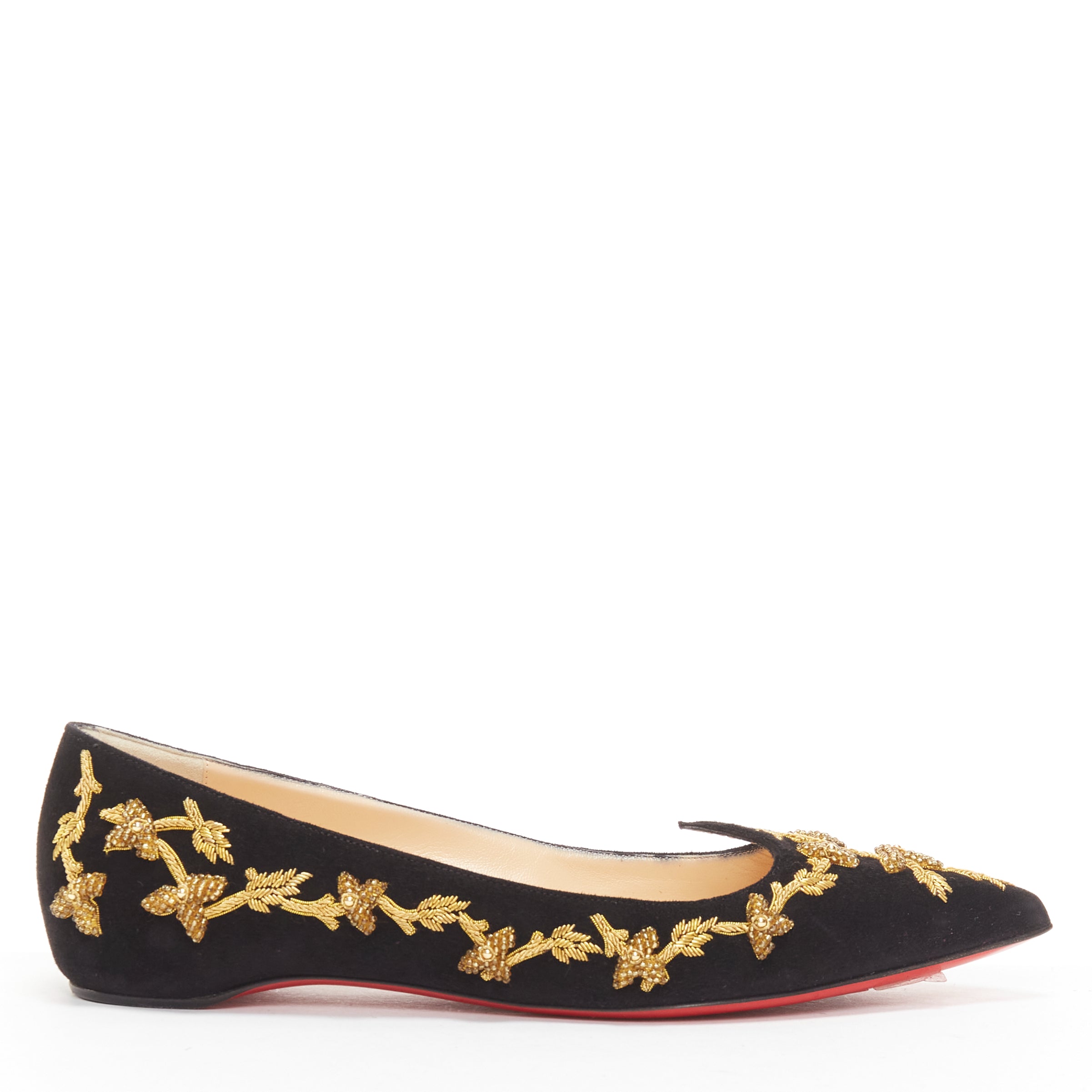 Christian Louboutin Patent Derby Flat Shoes - Back view