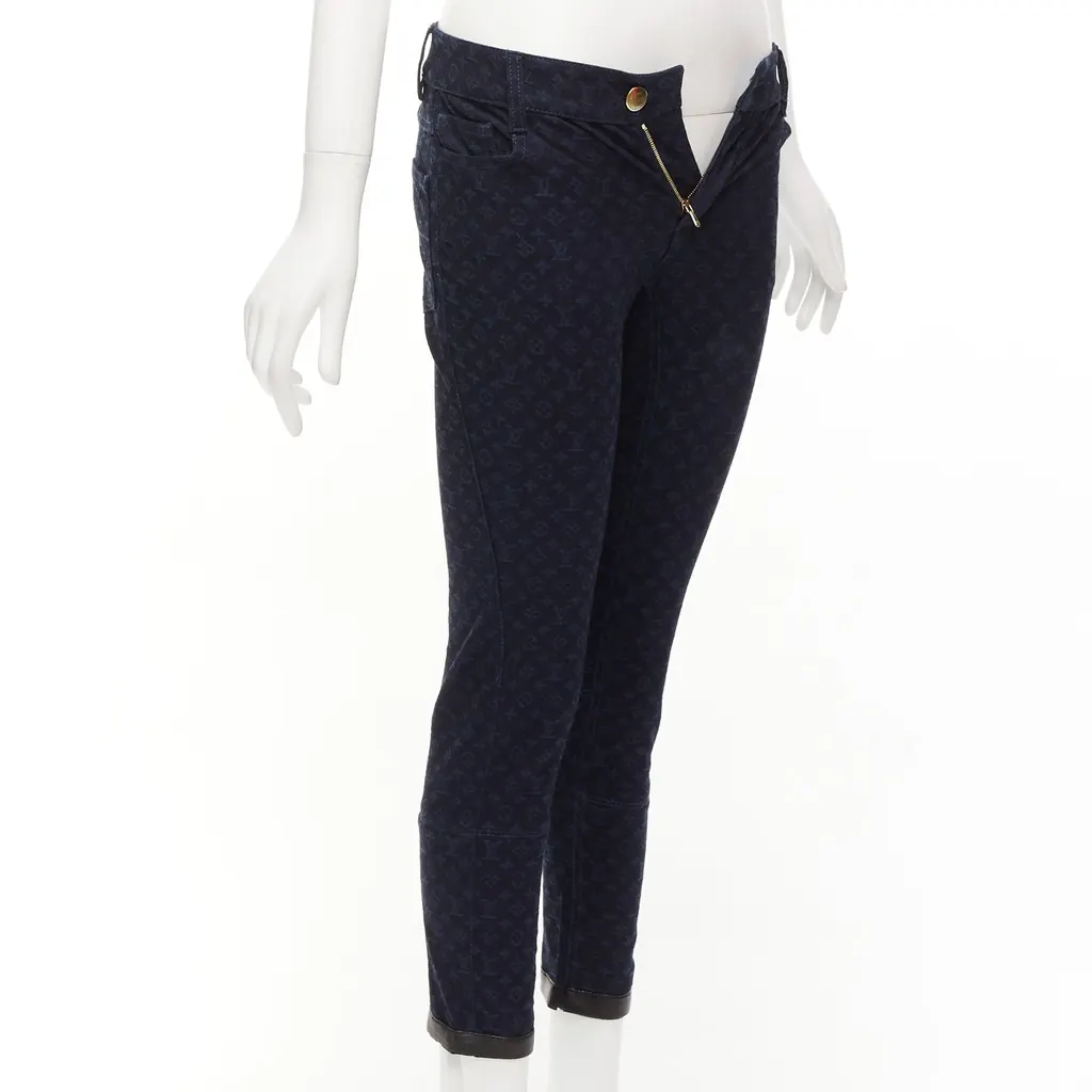 Louis Vuitton LV Trim Skinny Jeans Blue Cotton Very good - Inside View