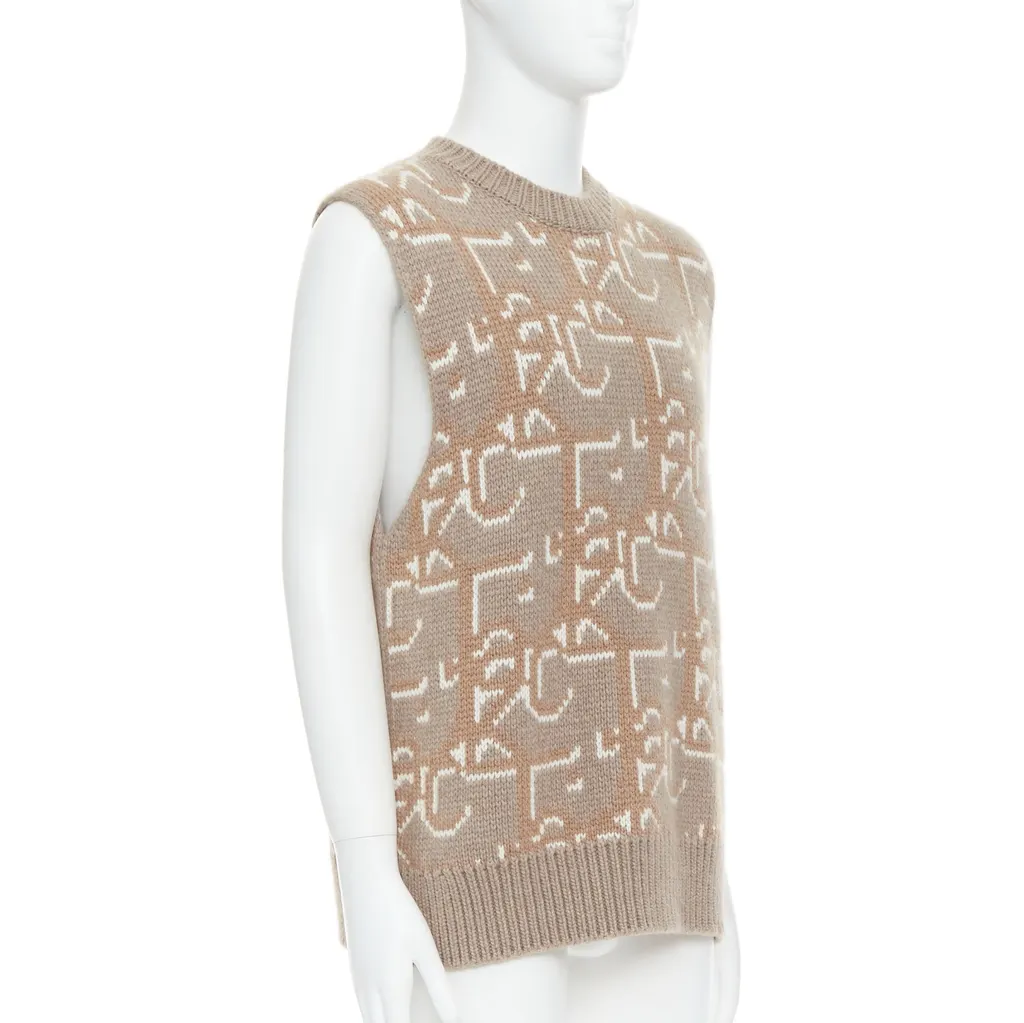 Dior Oblique Vest Sweater Beige Cashmere Never worn - Inside View