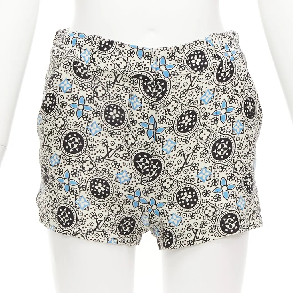 Louis Vuitton Floral Shorts Skirt Ecru Wool Very good - Front View