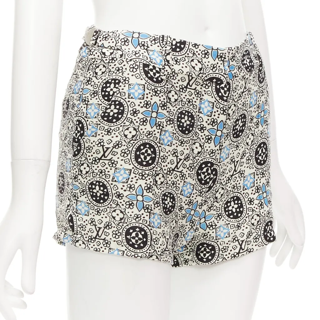 Louis Vuitton Floral Shorts Skirt Ecru Wool Very good - Inside View