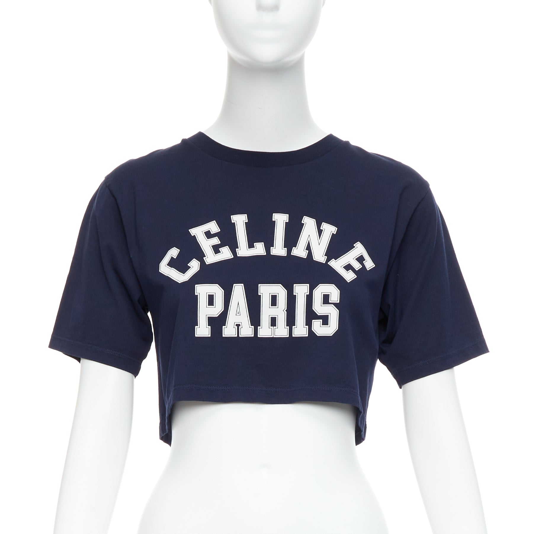 Celine Varsity Logo Crop Tee