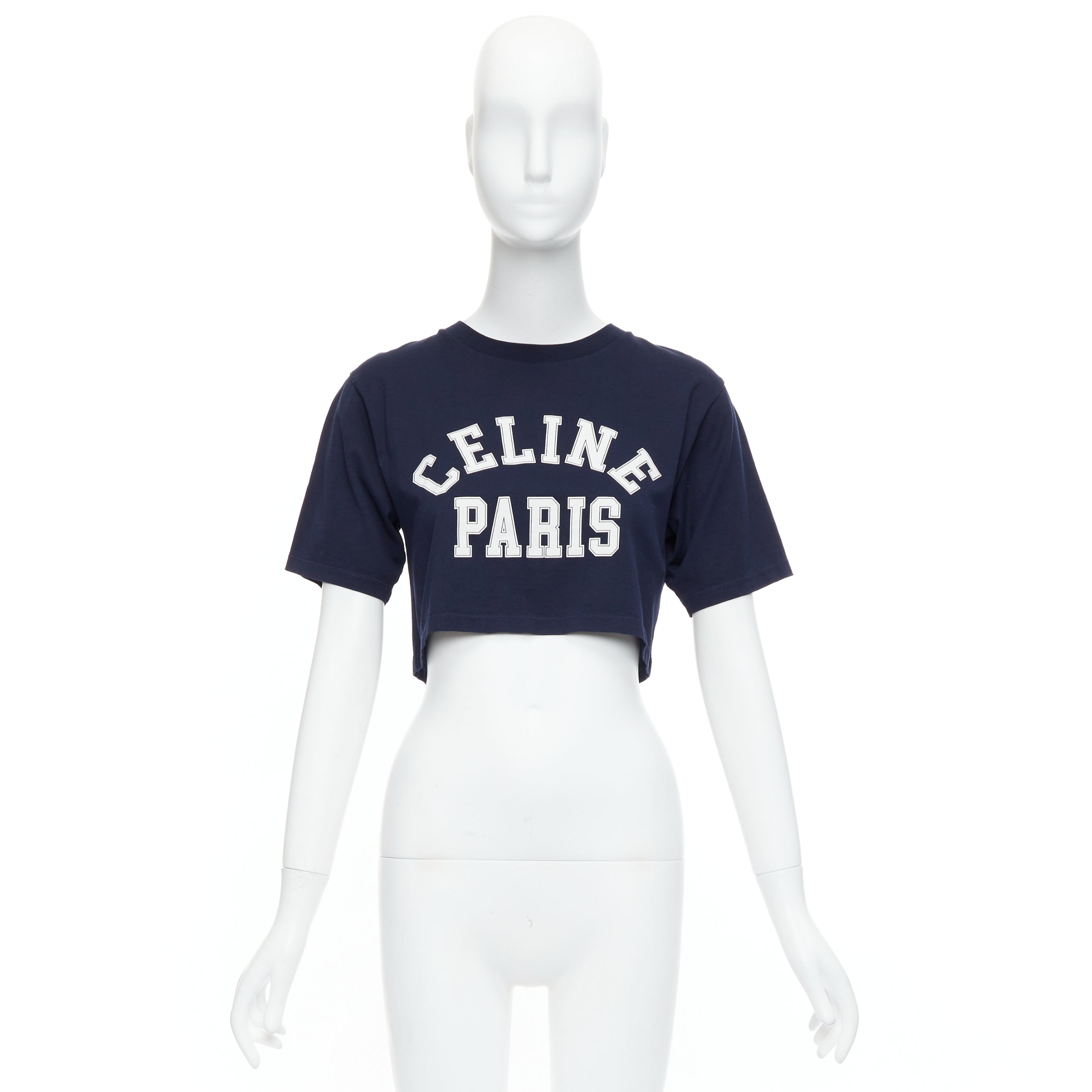 Celine Varsity Logo Crop Tee - Image 11