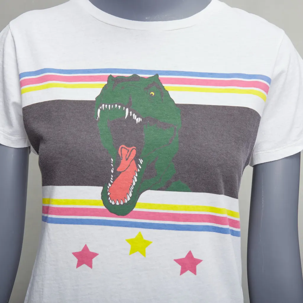 Saint Laurent Dino Print T-Shirt White Cotton Never worn - Back View