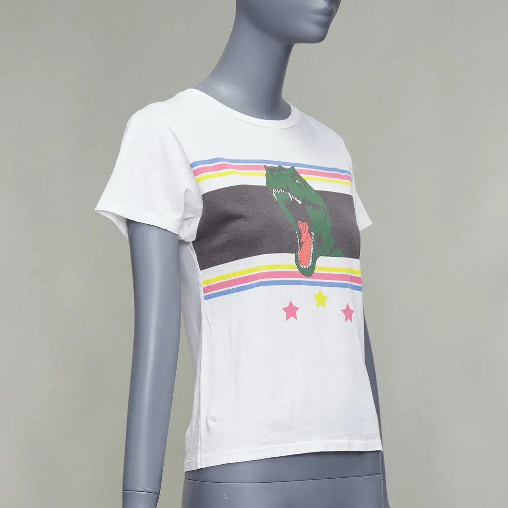 Saint Laurent Dino Print T-Shirt White Cotton Never worn - Inside View