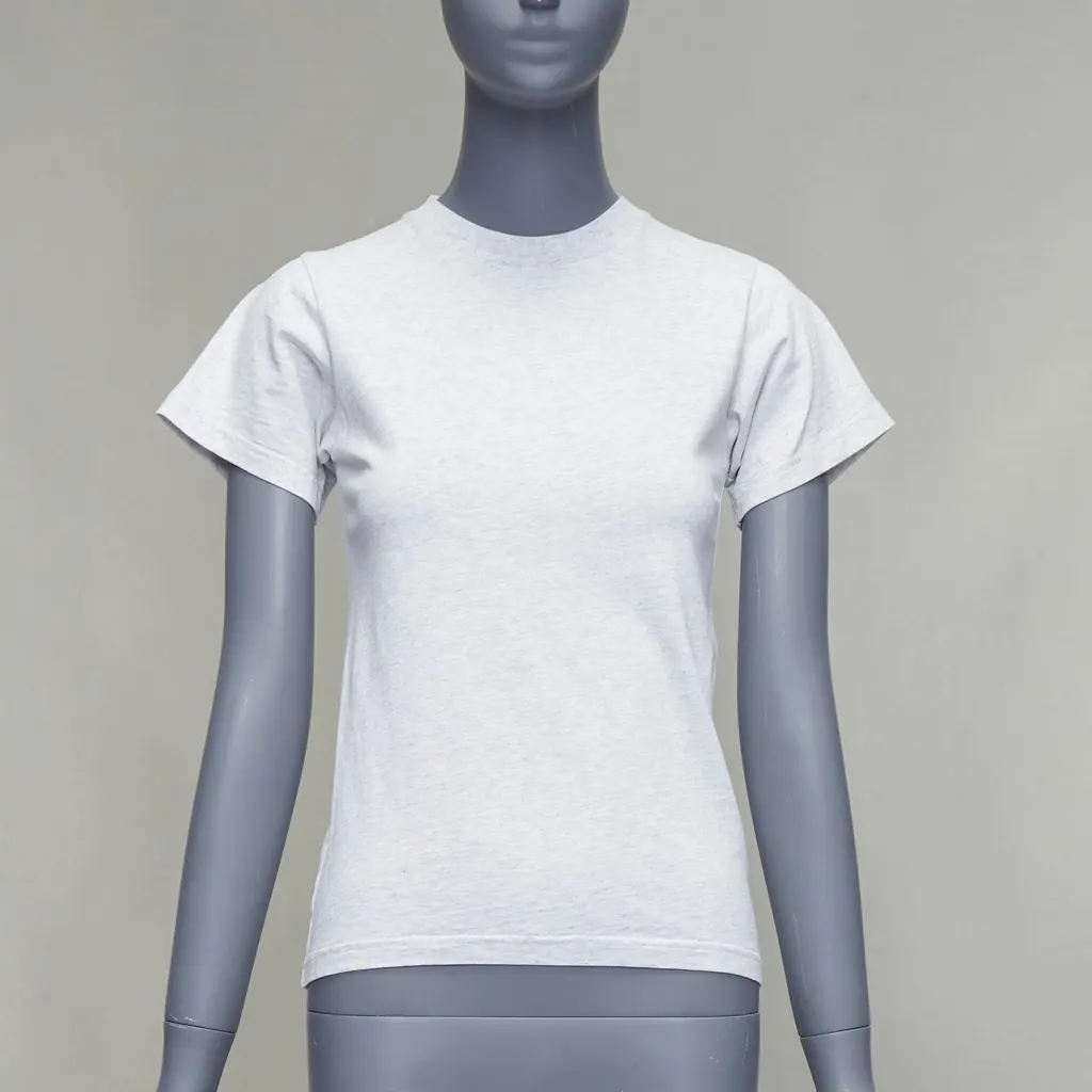 Balenciaga Logo Embroidery Tee Grey Cotton Very good - Inside View